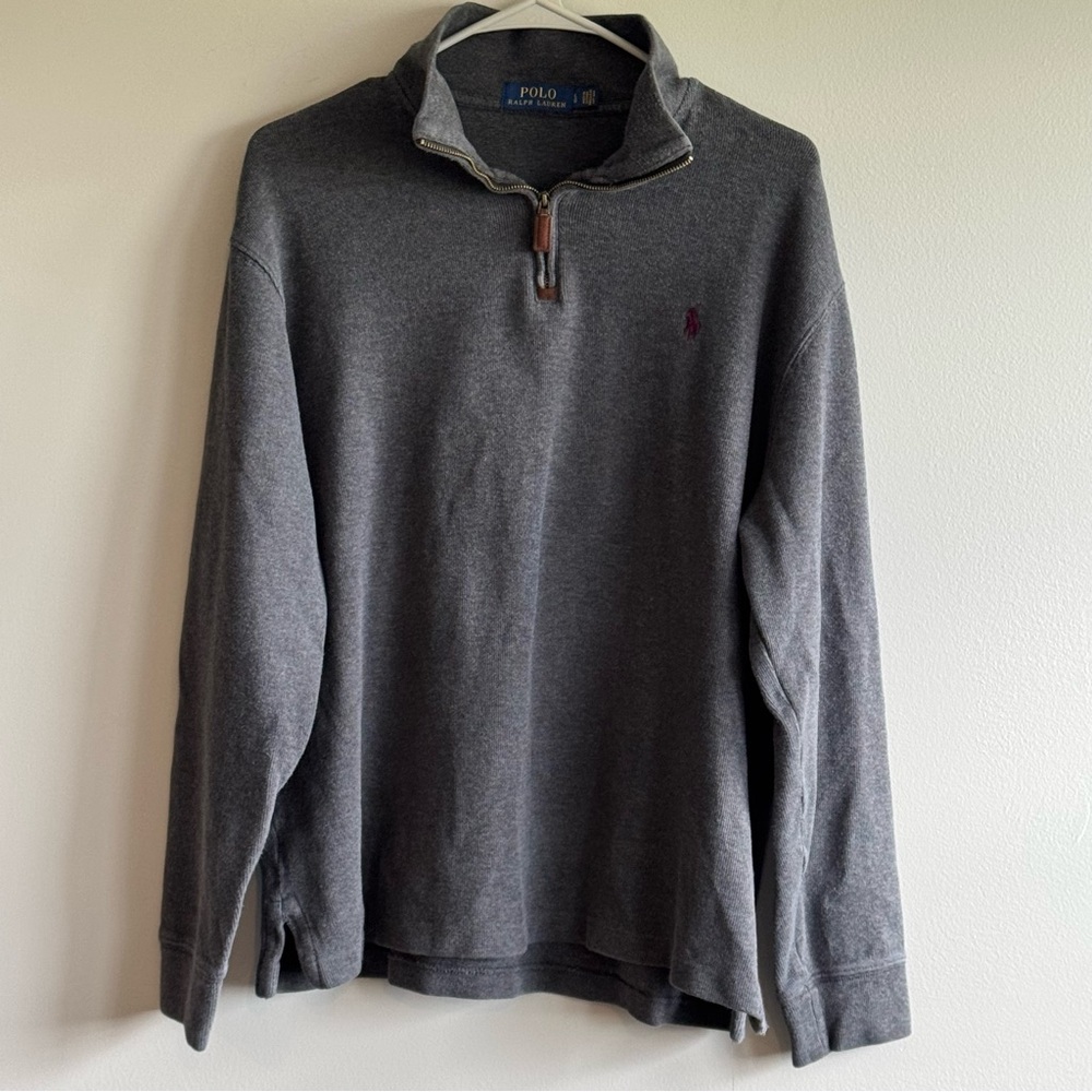 Polo by Ralph Lauren Men's Charcoal Zip-Up Sweater Size Large
